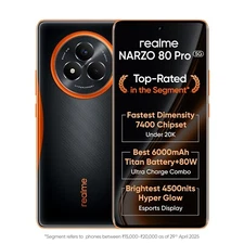 realme NARZO 80 Pro 5G (Orange, 8GB+256GB)Dimensity 7400 Chipset Global Version.