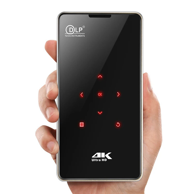 4K HD DLP 1080P Black Glod Mini Projector Android/WiFi/Bluetooth Home Theater-image