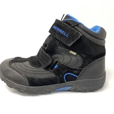 Merrell Black/Blue Moab Polar Mid Strap Insulated Waterproof Boots Mens Boys 7 M
