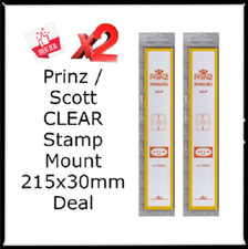 44 Prinz/Scott Stamp CLEAR Mounts For US 19th Century 215mm x 30mm 2 Packs Deal