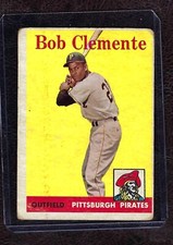 1958 Topps Baseball Card #52 Roberto Clemente, Pittsburgh Pirates, HOF, Good!