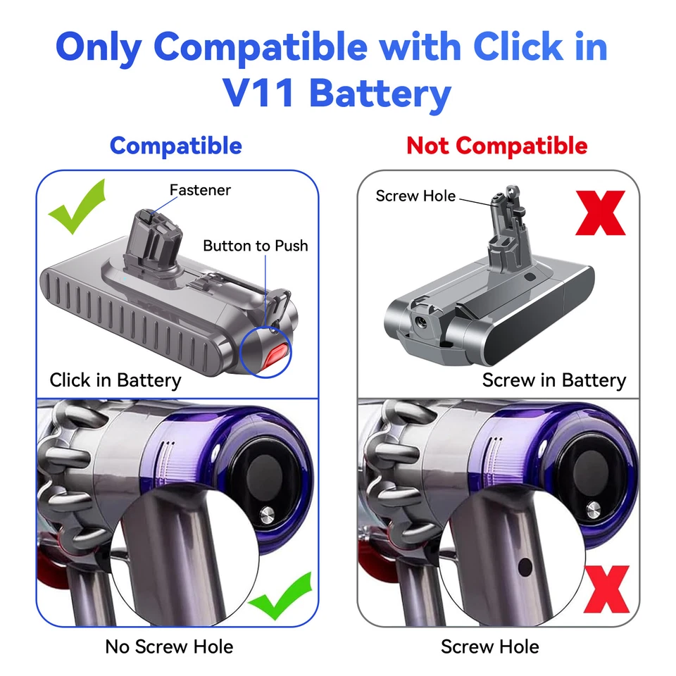 Аккумулятор кнопочный V11 для аккумулятора Dyson V11 Outsize Origin SV15 SV16 - Изображение 4 из 4