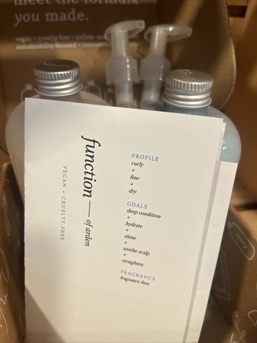 Function Of Beauty Shampoo Conditioner 16oz. W/ Pumps Curly Fine & Dry - Picture 2 of 3