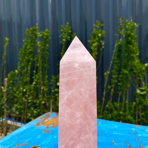 1.45LB Natural Pink Rose Chakra Quartz Crystal obelisk crystal wand healing - Picture 13 of 13