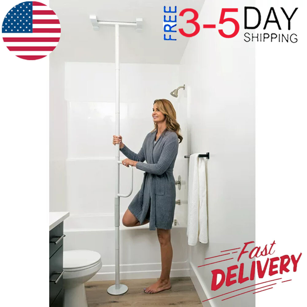 Elderly Bathroom Floor Grab Bar Shower Safety Handle Transfer Pole - Main Image