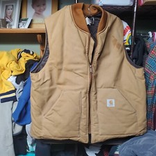 Vintage 90s Carhartt Made In USA Lined Workwear Vest Mens XXL Tall V0196