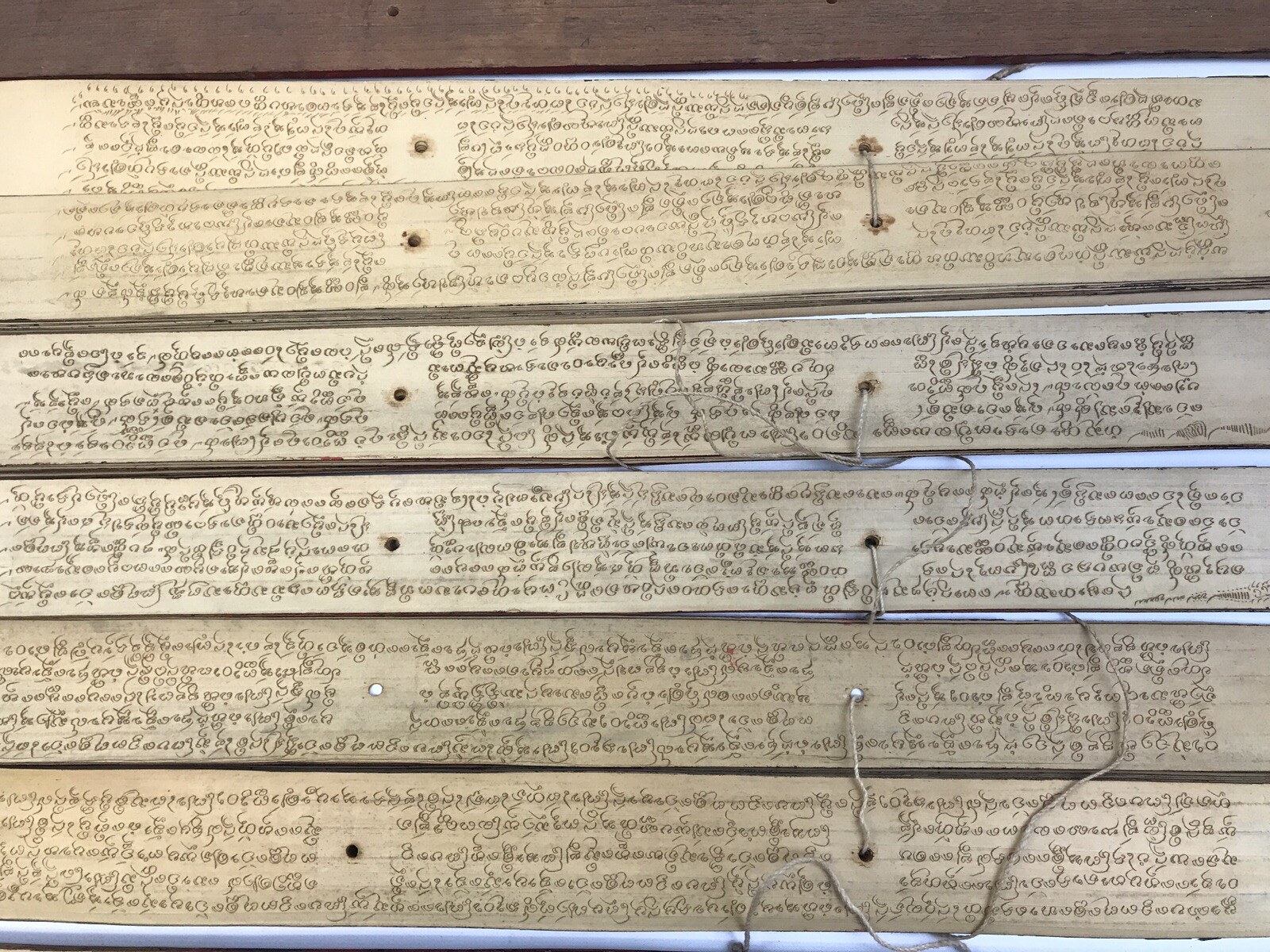 Antique South-Asian Burmese Myanmar Palm Leaf Manuscript - 100 Pages/Leaves