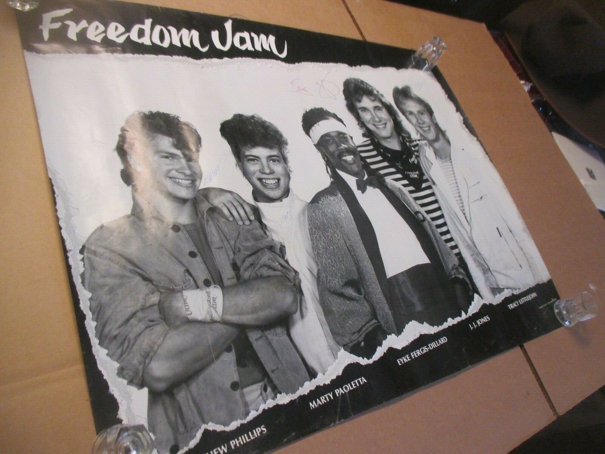 Vintage 80's FREEDOM JAM Music Band Poster signed Christian Rock