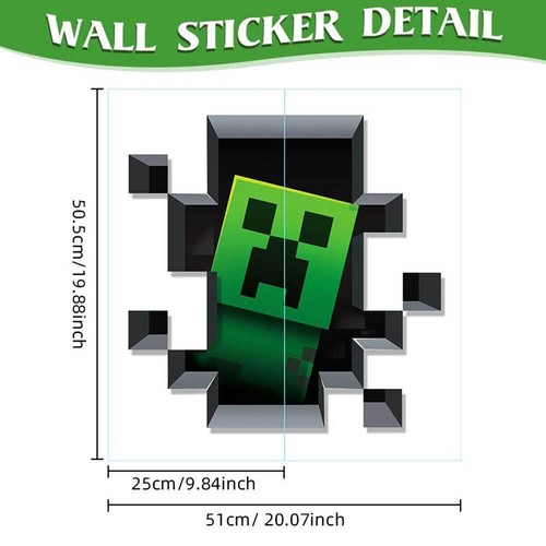 3D Smashed Wall Mural Wall Sticker Room Gaming Wall Art Kids Bedroom Decor - Picture 7 of 8