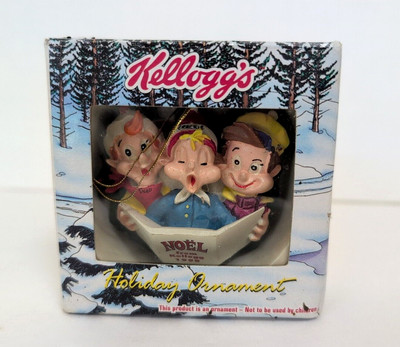 Kellogg's Holiday Ornament Christmas Rice Krispies Snap Crackle Pop 1998 NIB