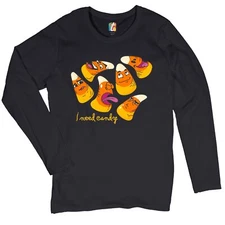 I Need Candy Women's Long Sleeve T-shirt Happy Halloween Trick-or-Treating
