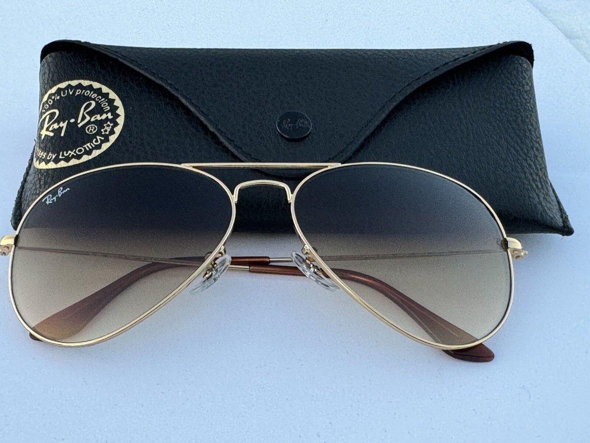 Ray-Ban RB3025 001/51 Aviator Arista Gold Frame Grad Brown 