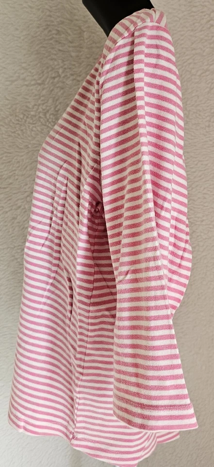 Camisa blusa Hanes para mujer talla XL X grande blanca rosa a rayas Foto 3 de 4