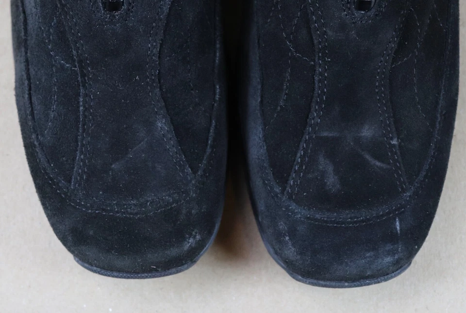 Women's Black Boots Aquatalia Suede Quilt Design, SZ 9 front zipper, square toe - Image 3 of 4