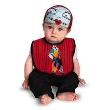 NIGHTMARE BEFORE CHRISTMAS BABY COSTUME 0-12M Drool Over Me Sally Disney Bib Hat
