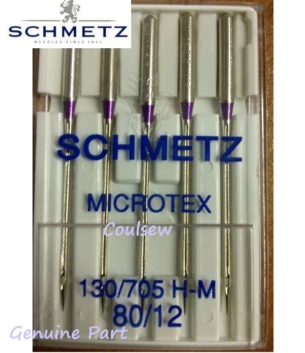 MICROTEX Schmetz Sewing Machine Needles - Silk Microfiber Foils Coated Fab 80/12