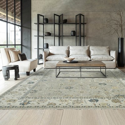 Multi Size LoomBloom Gray Hand Knotted Traditional Oushak Wool Oriental Area Rug