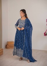 Attractive Designer Faux Georgette Anarkali Suit With Dupatta For Wedding Wear