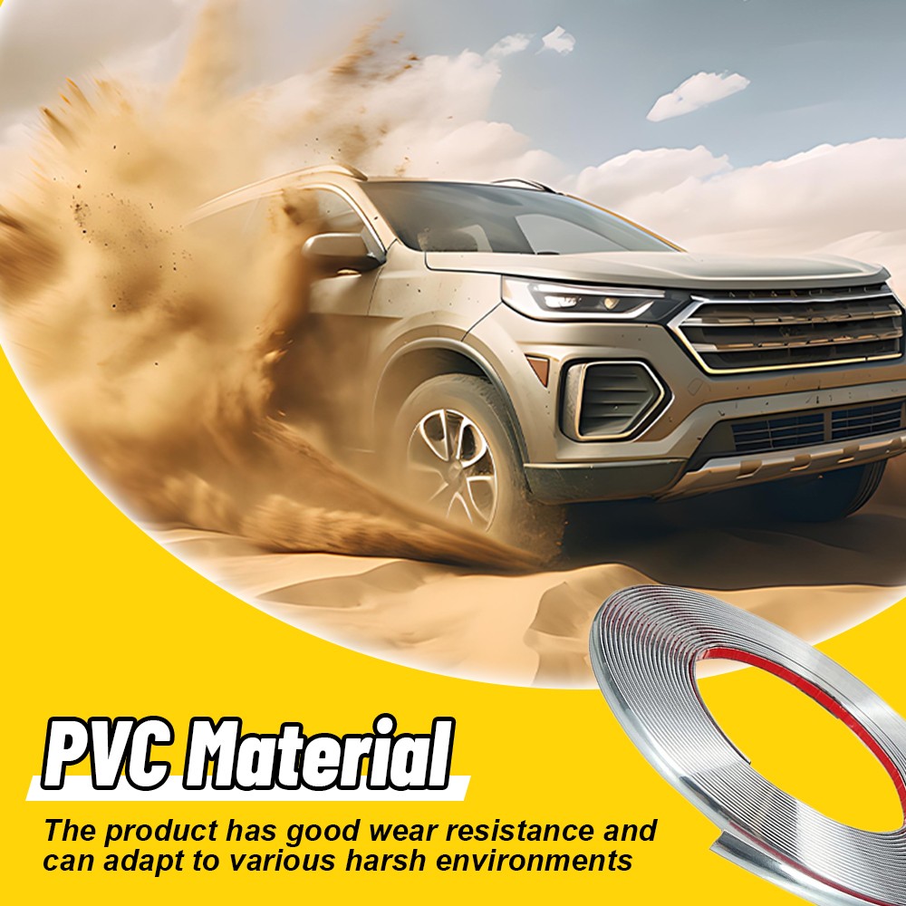 1CM Chrome Molding Trim Strip PVC Car Styling Decoration Tape Adhesive US SOCK K