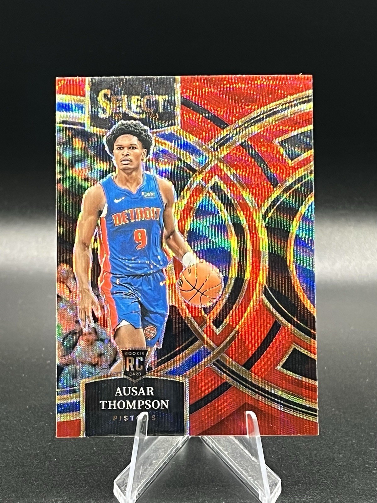 2023-24 Panini Select - Ausar Thompson RC Red Wave - Pistons Rookie #128