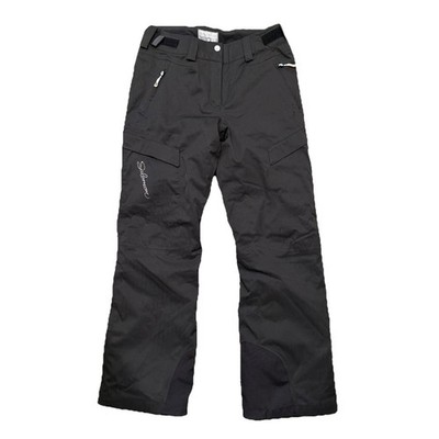 Salomon Snow Pants Sz 10 Black Waterproof Pockets Adjustable Waist Ski Snowboard