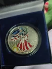 1999 American Eagle Colorized Silver $1 Dollar Coin - Walking Liberty Flag