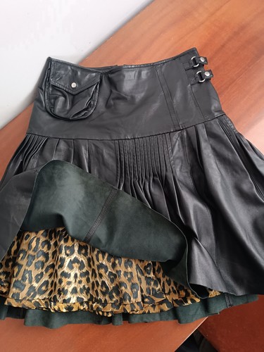 Need You Pleated Leather Skirt with Pocket Size 36 Black - Picture 23 of 23