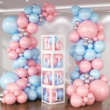 140 Pcs Latex Balloons For Garland, Gender Reveal Party Decorations, Pink Blue
