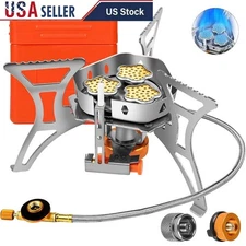 High Power Brass Camping Stove 6800W Windproof Portable Multi-Gas Cooker New