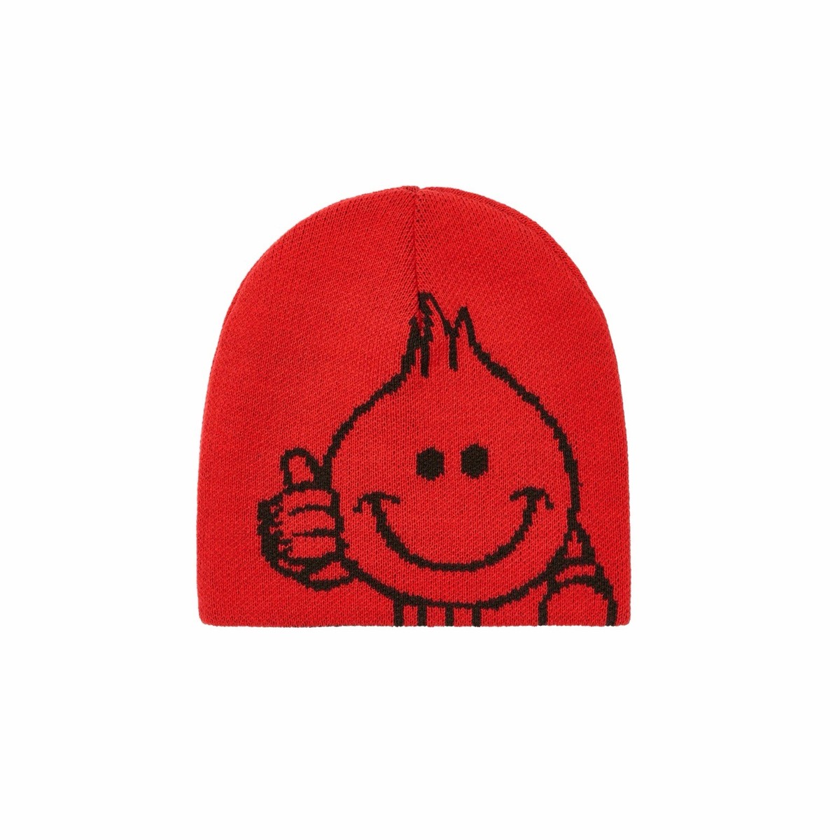 Palace SS26 World Industries Reverso Nein Cuff Beanie Fire Red