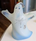 Fenton Glass Ghost Figurine Opalescent Hand Painted Spider Web Signed 5.75" Tall