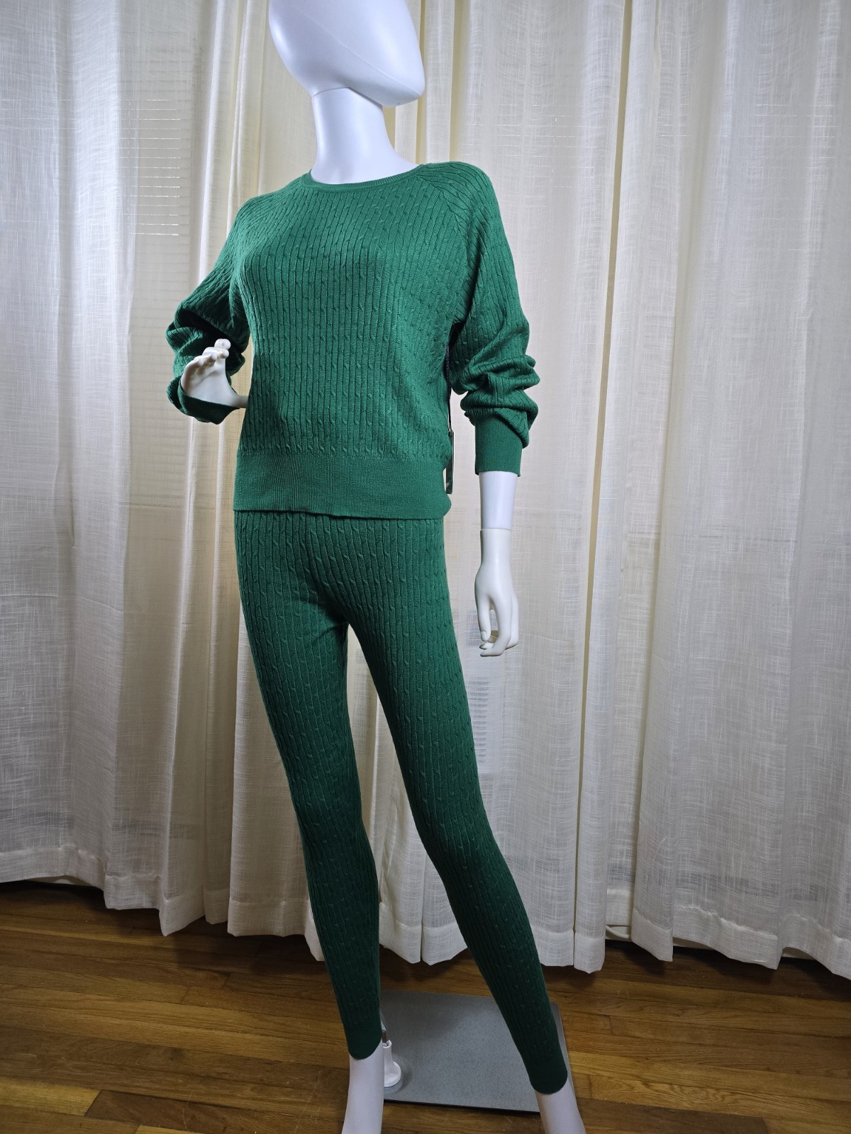 Women's Cable Knit Sweater Set size L