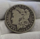 1893 O US Morgan Silver Dollar $1 Key Date VG Small Rim Nicks