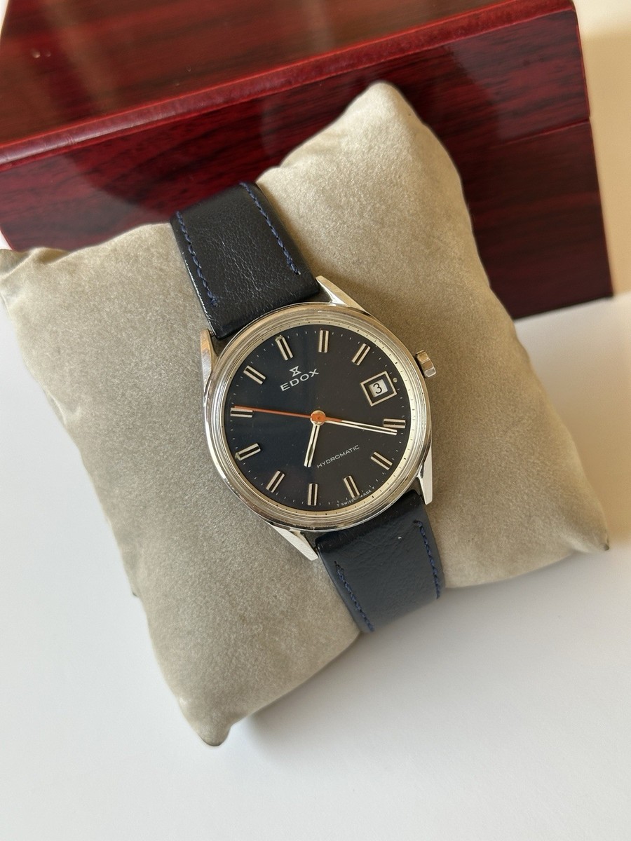 E*様 超絶レア◎ 60s UNKNOWN Vintage AfterHood VINTAGE EDOX HYDROMATIC WATCH MEN'S GENTS BLUE 33MM 1960'S ULTRA