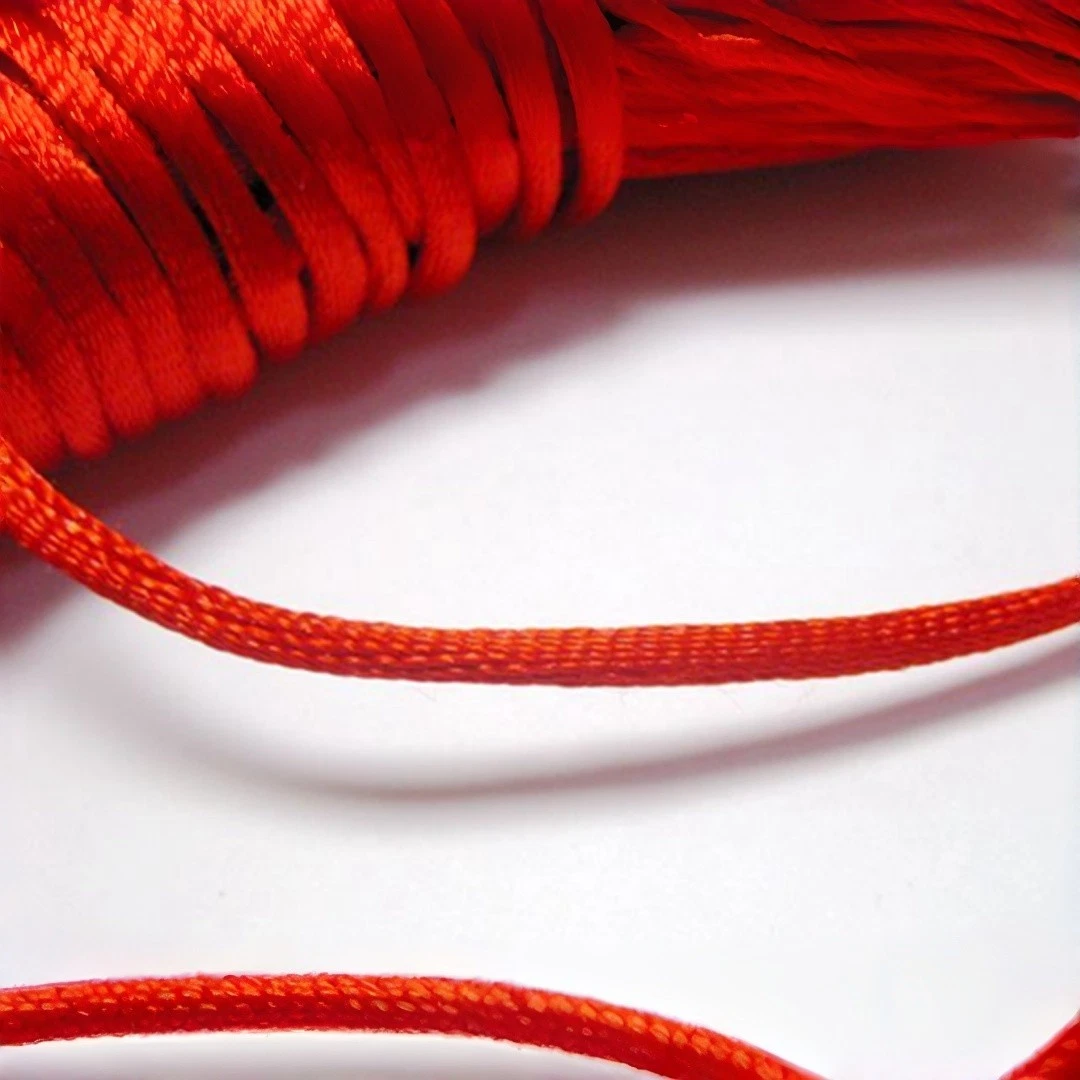 55 Yards Red Chinese Satin Silk Knot Cord 3mm RATTAIL Thread Rope Necklace