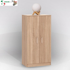 Armadio Multiuso a 2 Ante, 55x36x108 cm, Rovere, 6 Ripiani, Mobile Scarpiera per