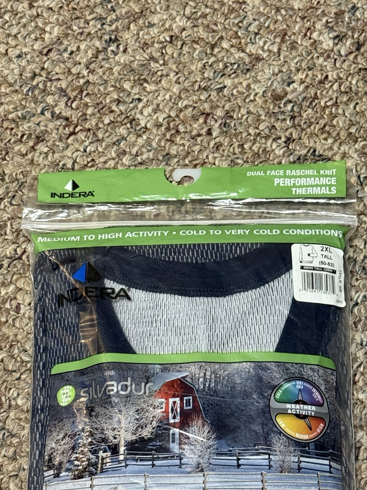 INDERA Thermal Dual Face Raschel Knit Heavyweight NWT Long Sleeve Mens