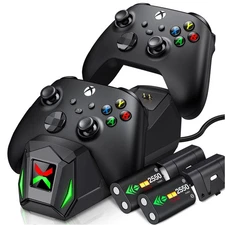 Controller Charger for Xbox, Charging Station with 2*2550Mah Controller Battery