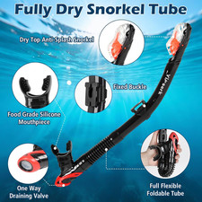 Snorkeling Gear for Adults Anti-Fog Panoramic Snorkel Mask Set with Dry Top...