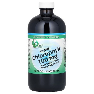 World Organic, Liquid Chlorophyll, flüssiges Chlorophyll, 100 mg, 474 ml