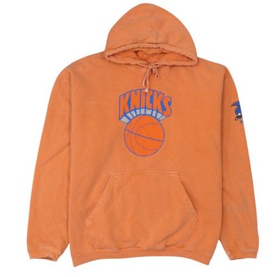 NBA Store Herren Orange Pullover Hoodie M Fleece Grafik Print Sweatshirt