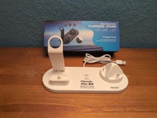 White 4 in 1 Dock Charging station for both Android  Apple Phone  Watches