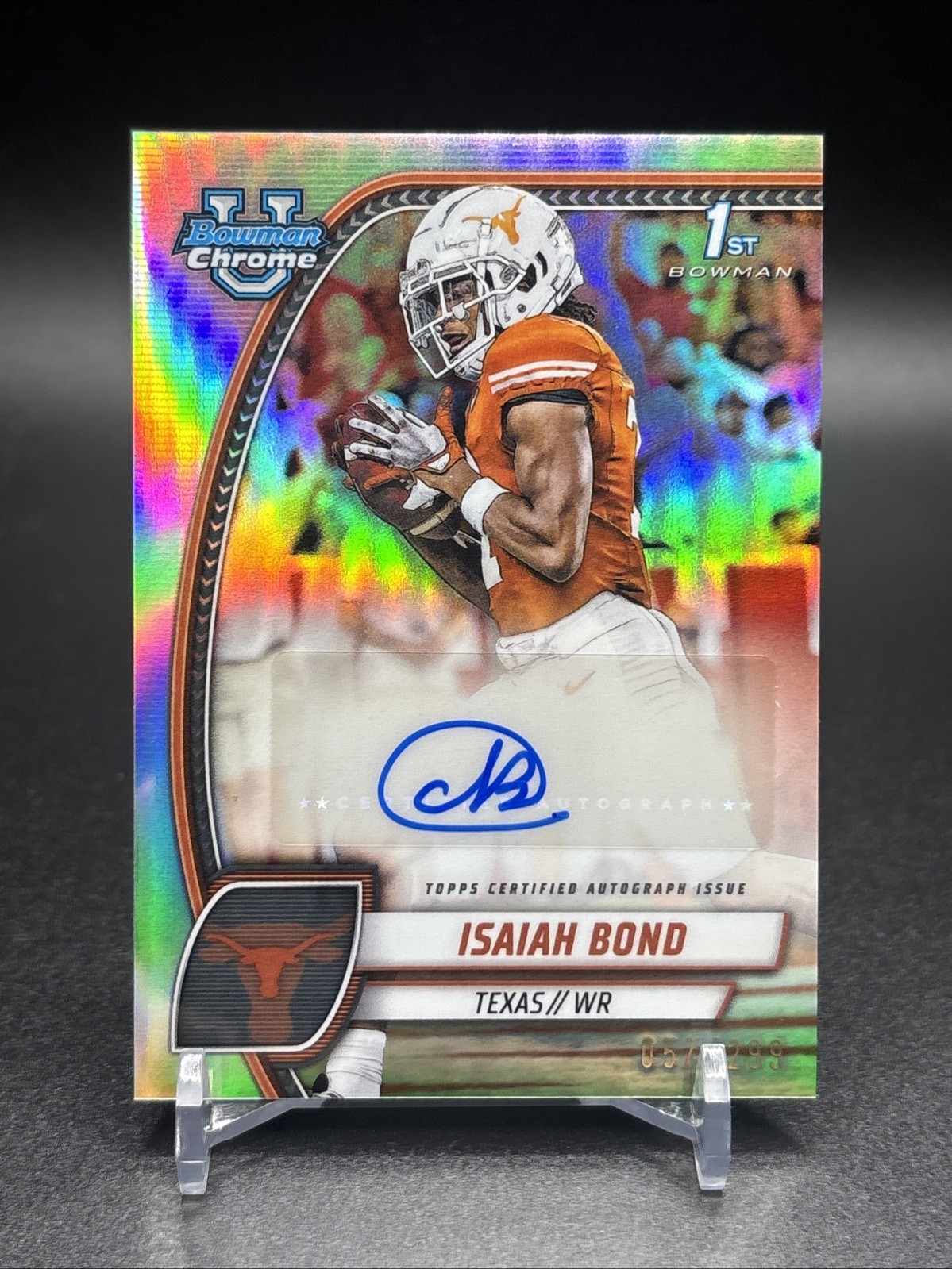 2024 Bowman University Chrome Isaiah Bond Auto Refractor /299 Bowman 1st Browns