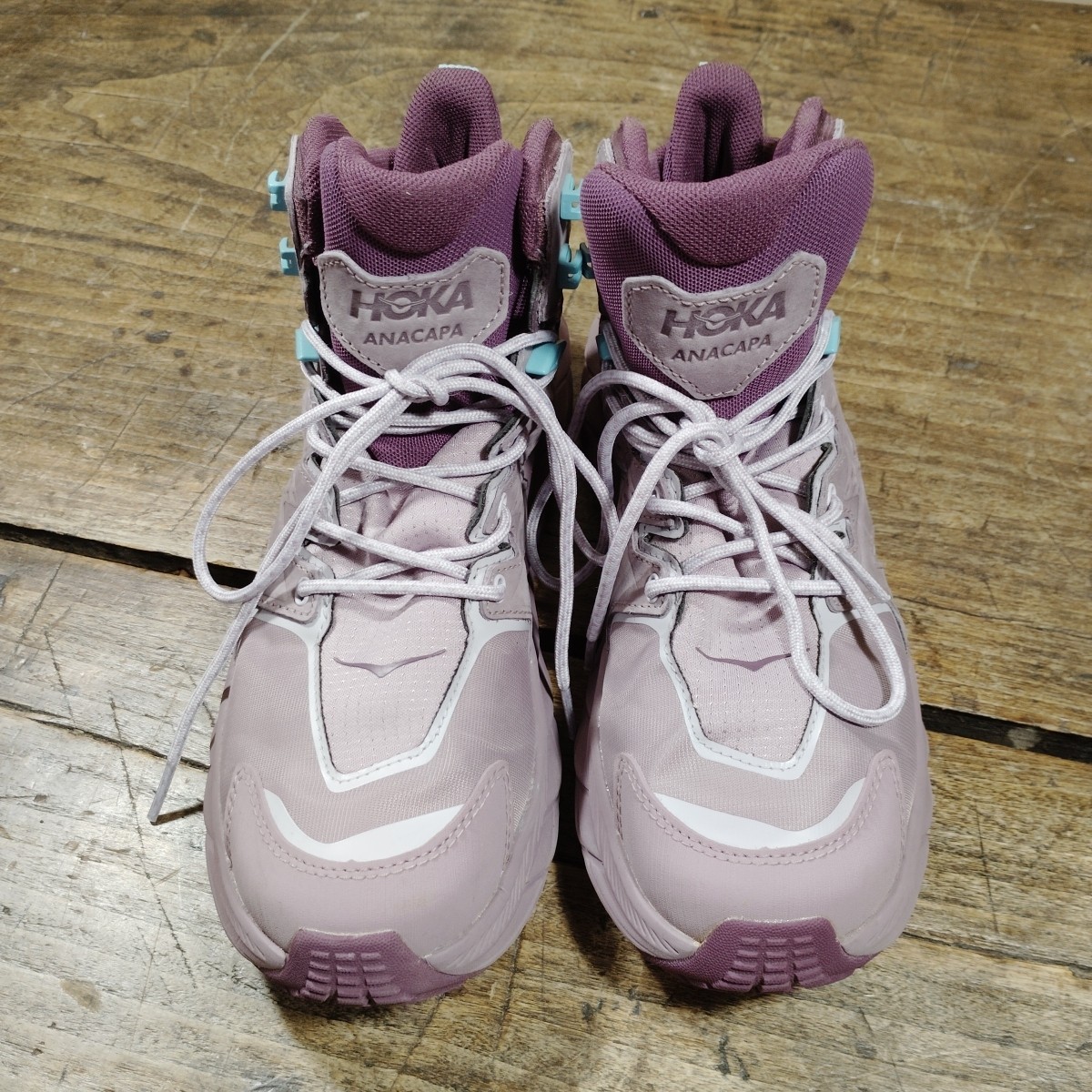 Hoka Womens 7.5 B Boots Sneakers Anacapa Mid GTX Elderberry Grape Lace Up Hiking thumbnail 3