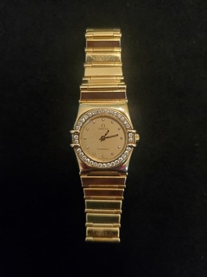 Omega Constellation Ladies 18K Gold Diamond Watch