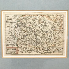 1600s Antique Map HUNGARY Petrus Kaerius Parts of Transylvania Moravia Austria