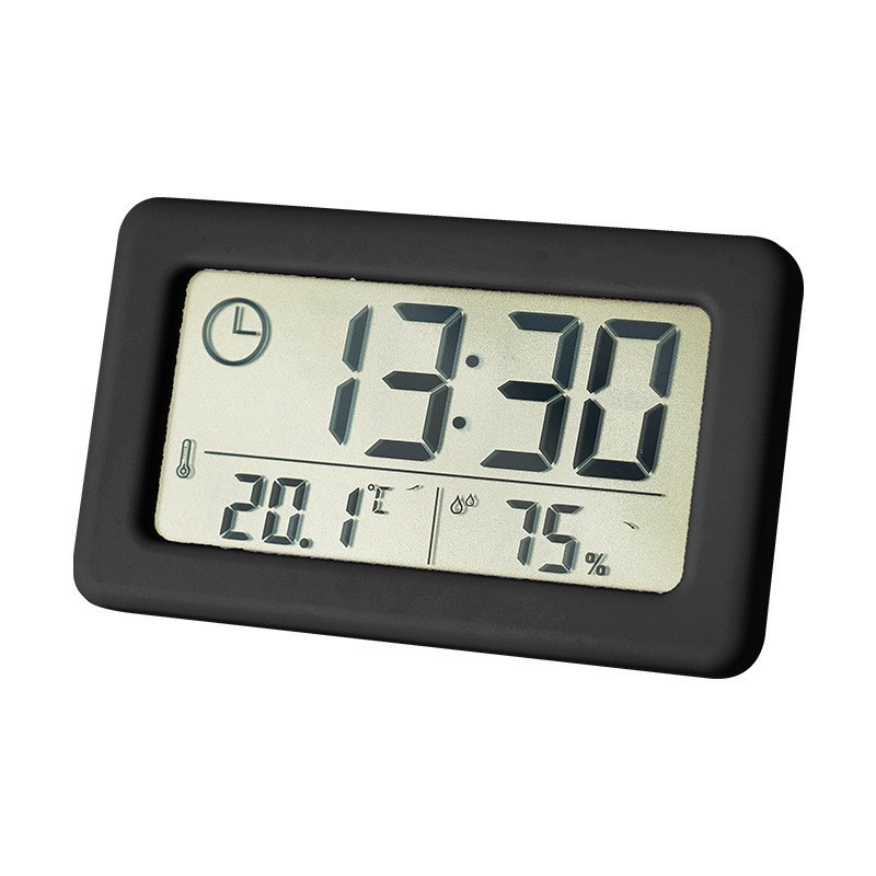 Mini Digital Alarm Clock LED Display Temperature Humidity Portable Desk Clock