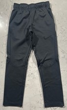 Nike Dri-FIT Athletic Pants Youth Boys Small Black Gray Swoosh Logo 82778-060