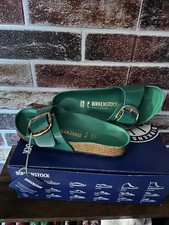 Birkenstock Madrid Big Buckle Sandal High Shine Digital Green/Gold Buckle EU 38