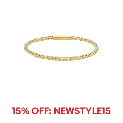 14k Two Tone Gold 7" 2.7MM Sparkle Ice Link Chain Bracelet Iced Rope 5 Grams